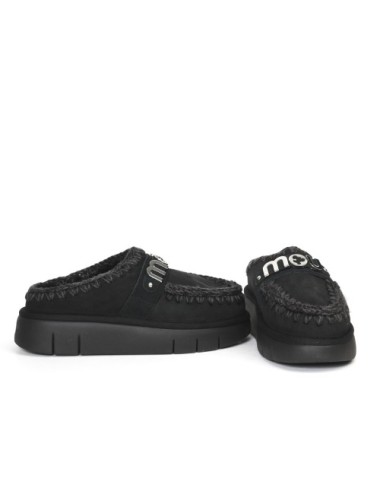 PANTOFOLA CON PELO ESKIMO METAL LOGO