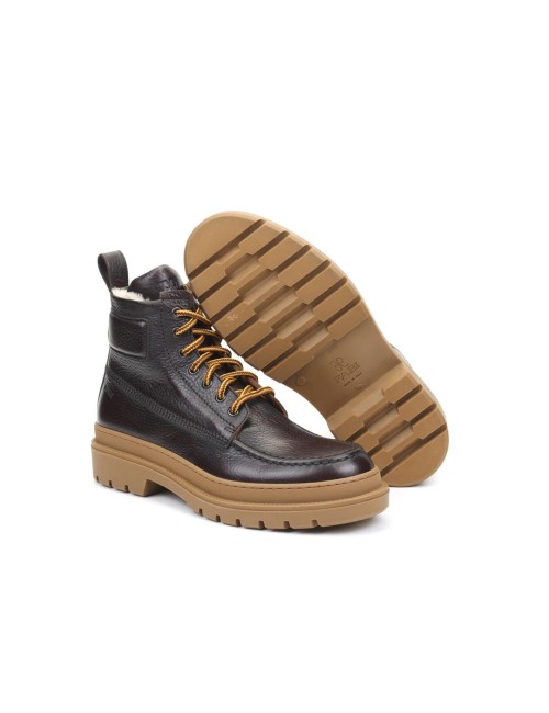 SCHNUERSTIEFELETTE MIT FELL FU0692A