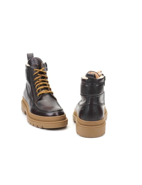 SCHNUERSTIEFELETTE MIT FELL FU0692A