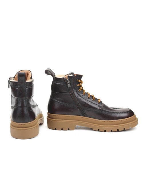 SCHNUERSTIEFELETTE MIT FELL FU0692A
